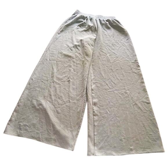 Zara Wide Leg Flowing Pull On Palazzo Pants High Waisted Womens Small Light Blue - Picture 2 of 11